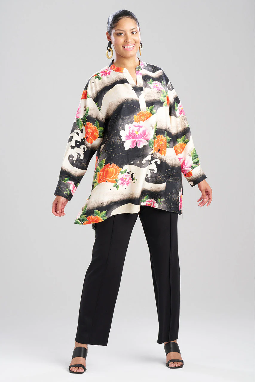 Mayumi Cotton Silk Oversized Half Placket Shirt - Image 3