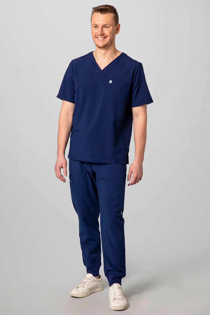 Men's 2-Pocket V-Neck Scrub Top - Image 2