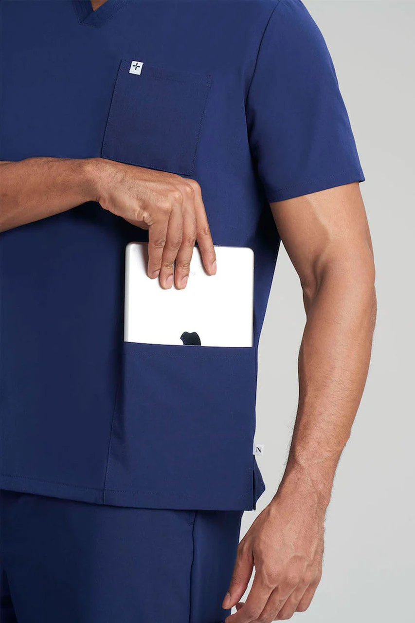 Men's 3-Pocket V-Neck Scrub Top - Image 3