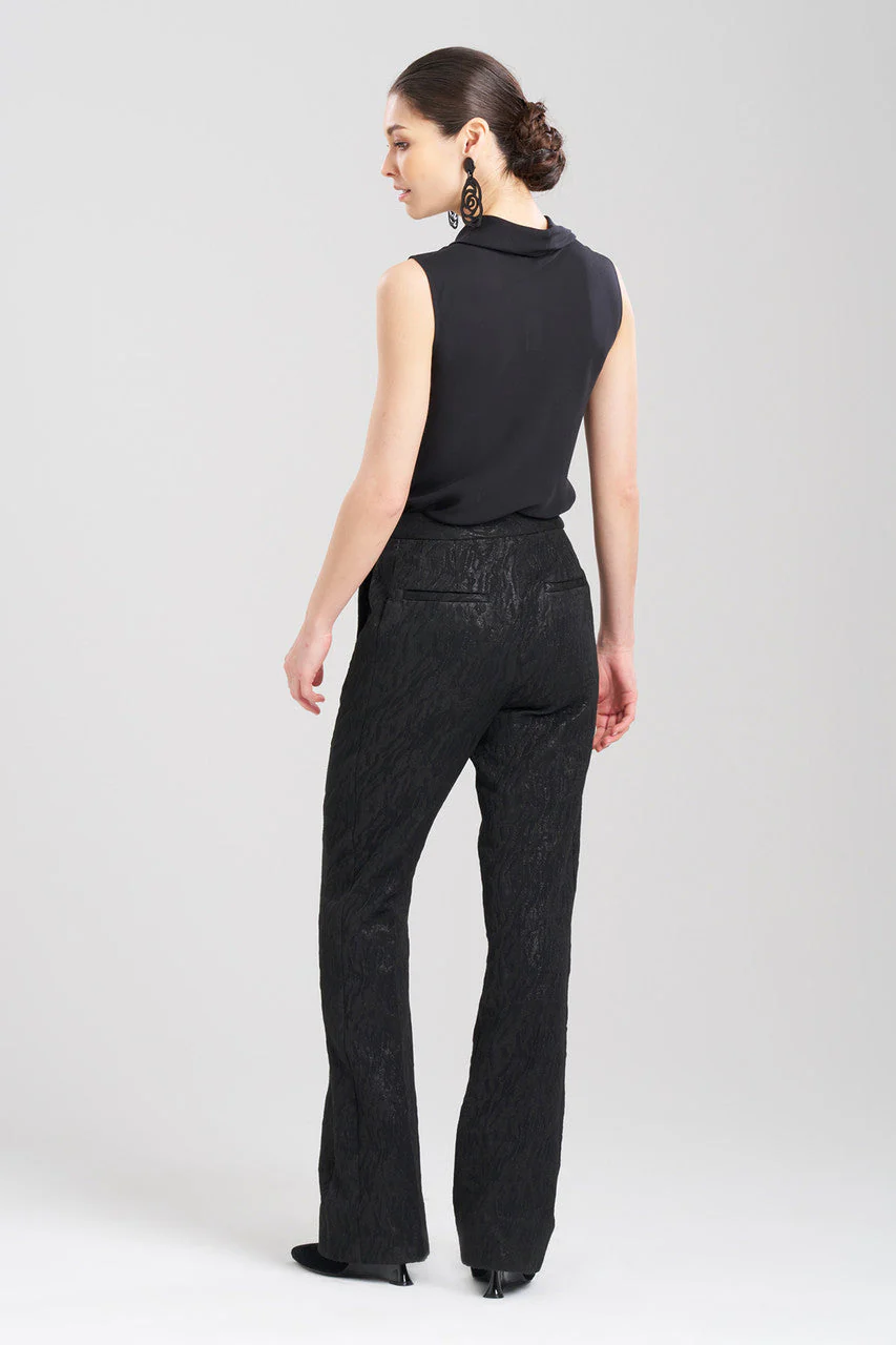 Metallic Jacquard Bootcut Flare Trouser Pants - Image 2