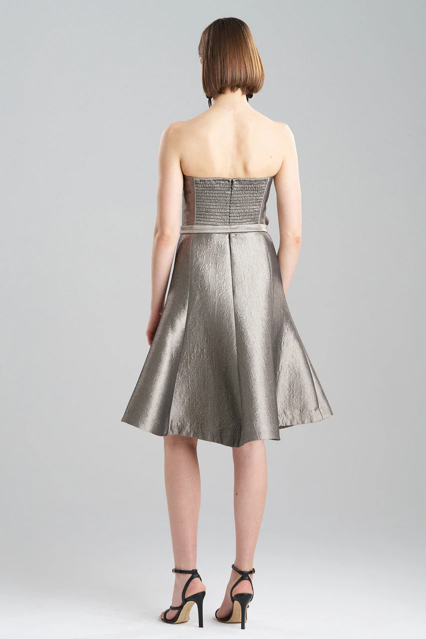 Metallic Jacquard Strapless Dress - Image 2