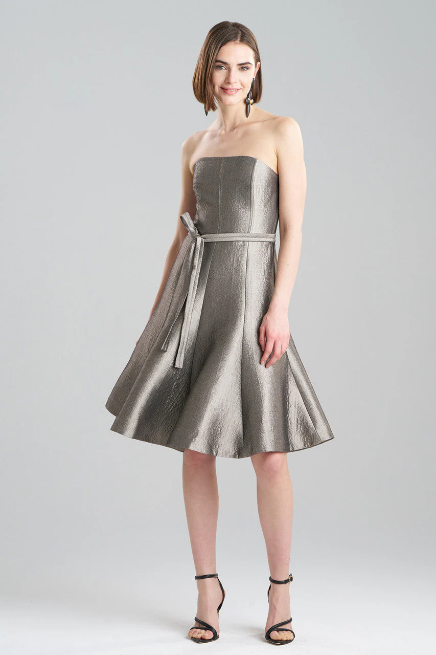 Metallic Jacquard Strapless Dress - Image 3