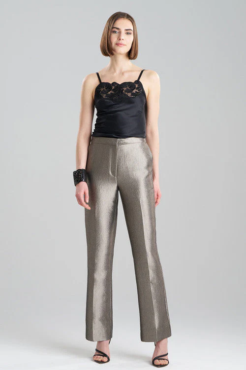 Metallic Jacquard Zip Front Trousers - Image 9