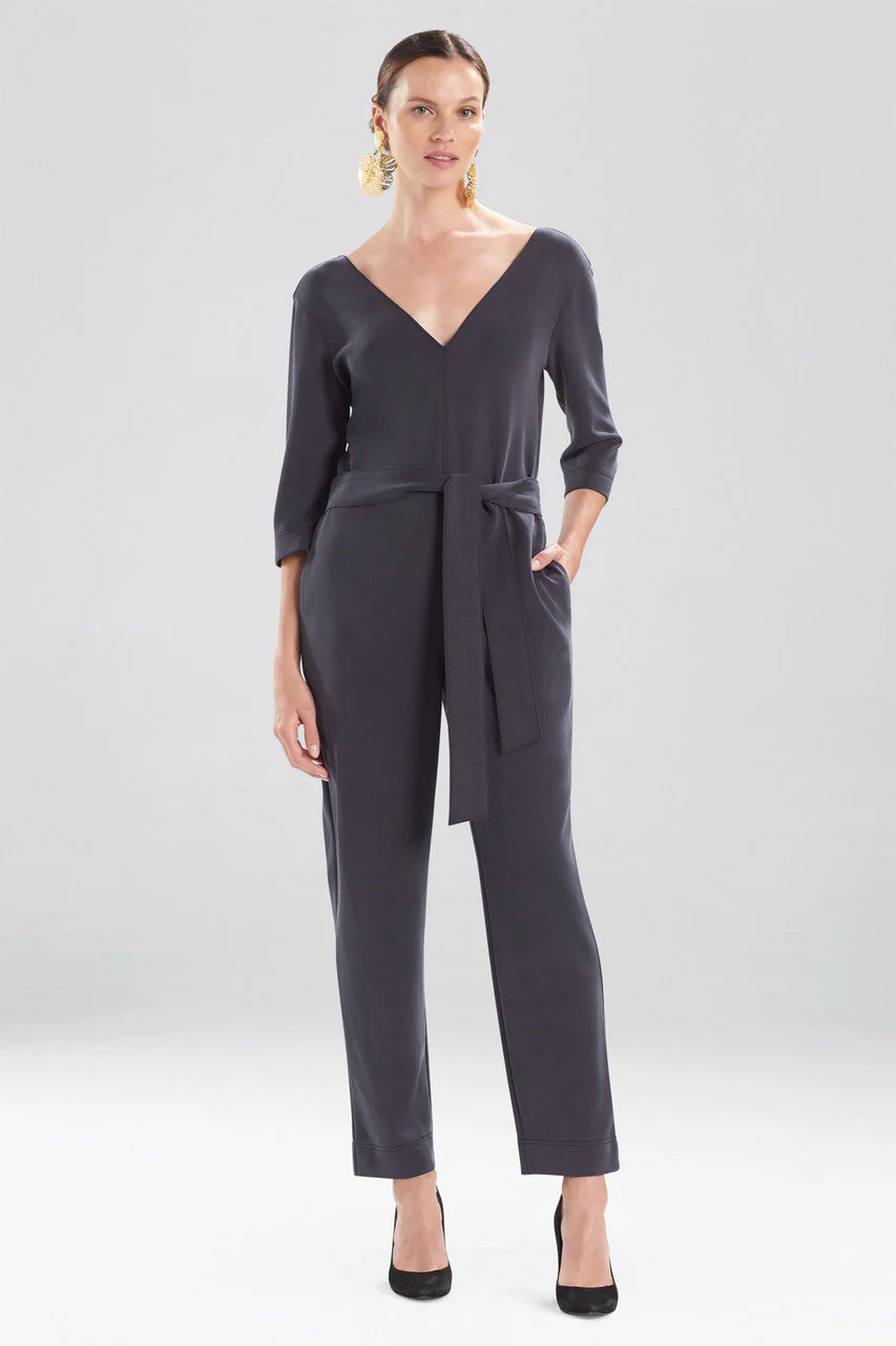 Mia - Sanded Jersey Jumpsuit - black sand - Image 2