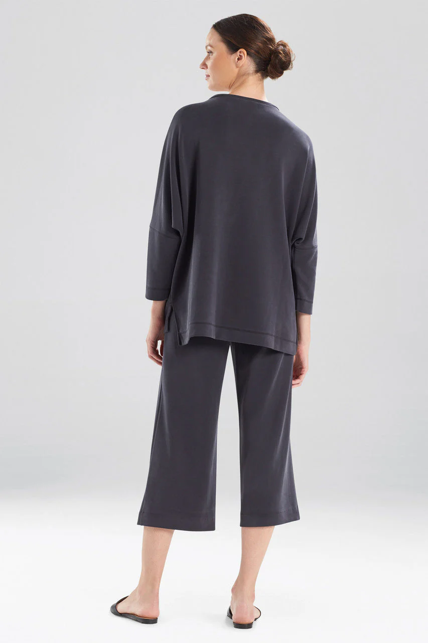Mia - Sanded Jersey Oversized Tunic Top - black sand - Image 2