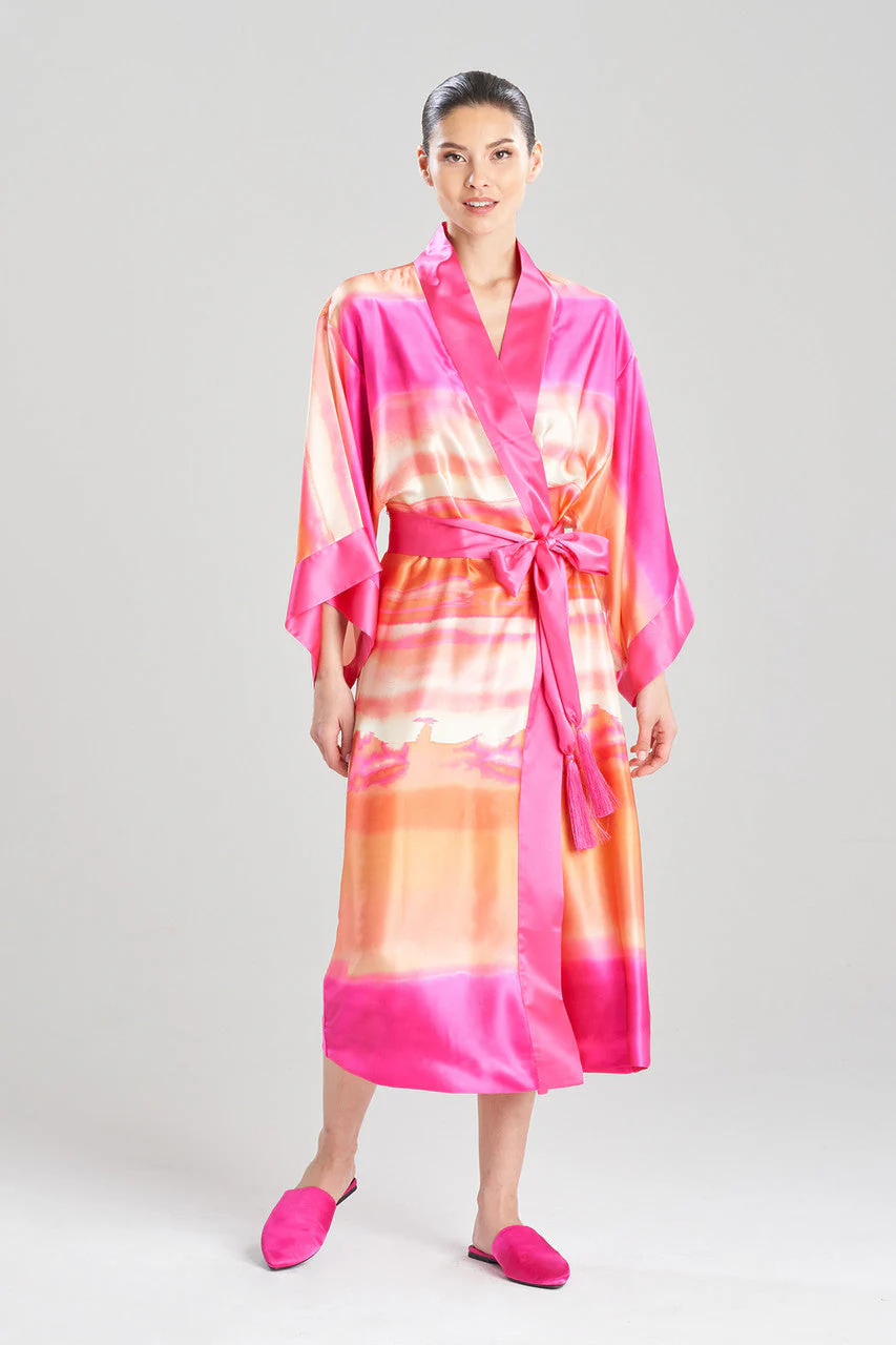 Minako Long Silk Robe