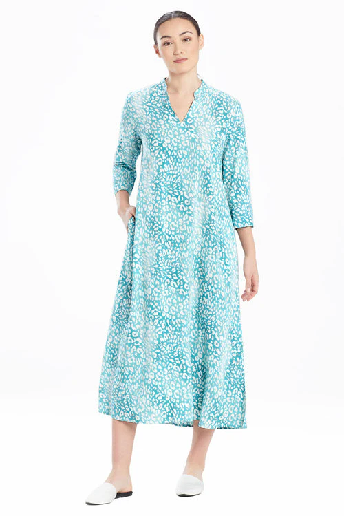 Misty Leopard Challis Caftan