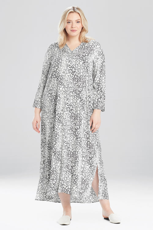 Misty Leopard Challis Caftan