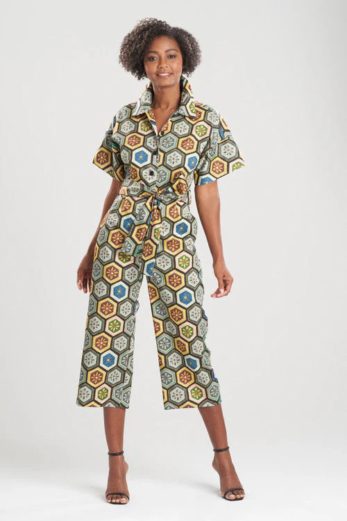 Mitsu Printed Cotton Sateen Crop Jumpsuit - Image 8