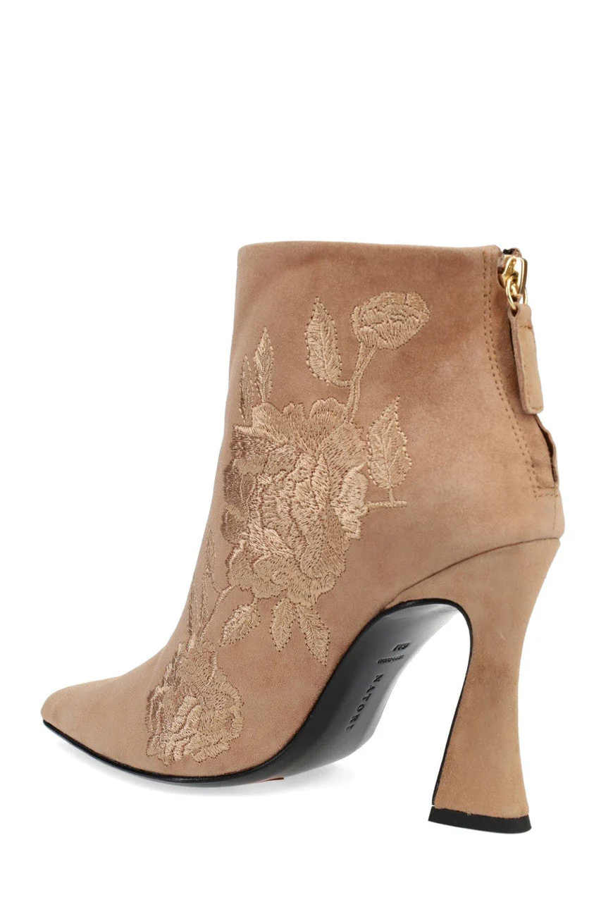 Mitsu Shugo Embroidery Square Heel Ankle Boot - Image 4