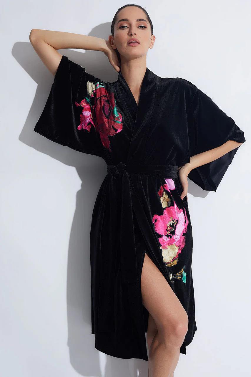 Natalie Applique Velvet Robe - Image 2