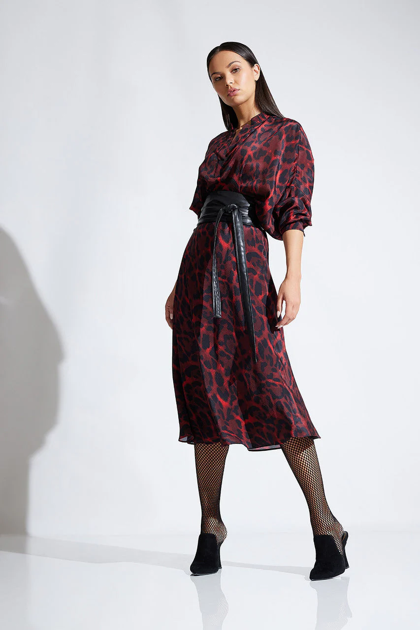 Ocelot Obi Silk Bias Skirt - Image 2
