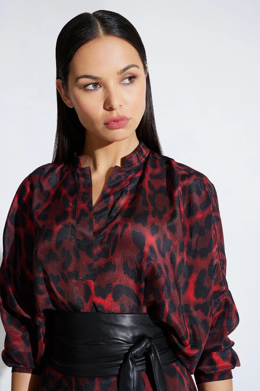 Ocelot Obi Silk Caftan Shirt - Image 2