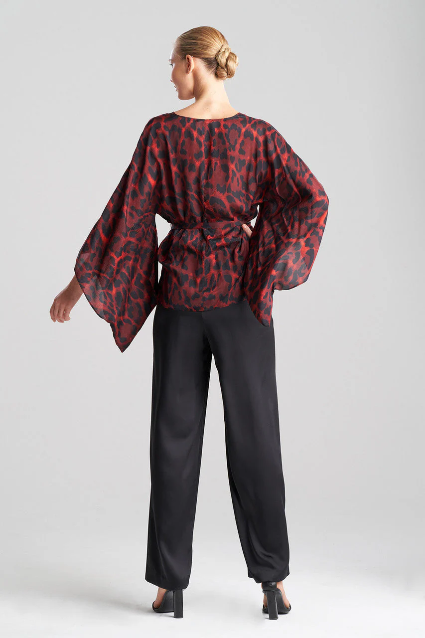 Ocelot Obi Silk Kimono Top - Image 3