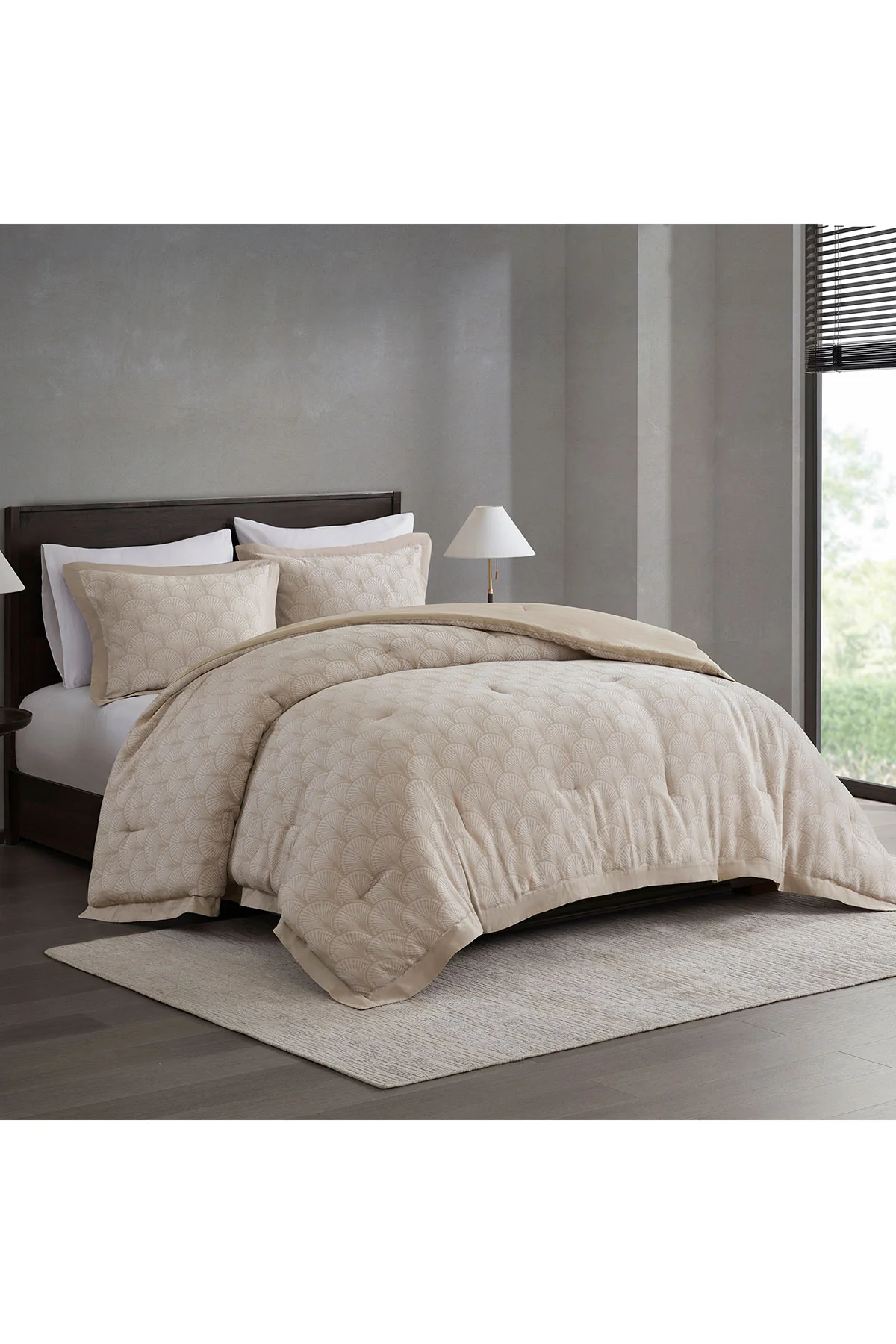 Ogee Fan Jacquard 3 Piece Comforter Mini Set