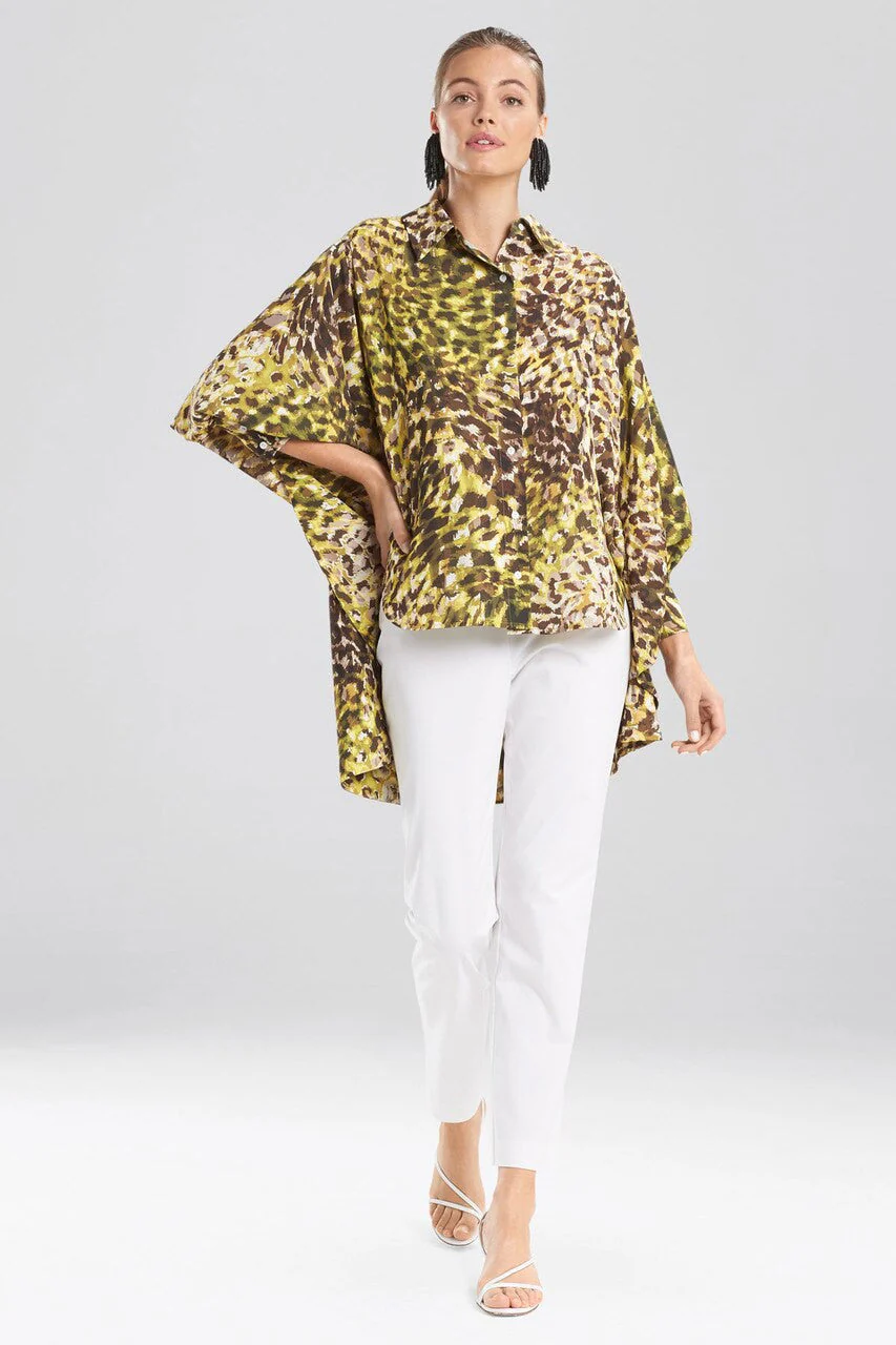 Ombre Animale - Silky Soft Batwing Blouse - green - Image 2