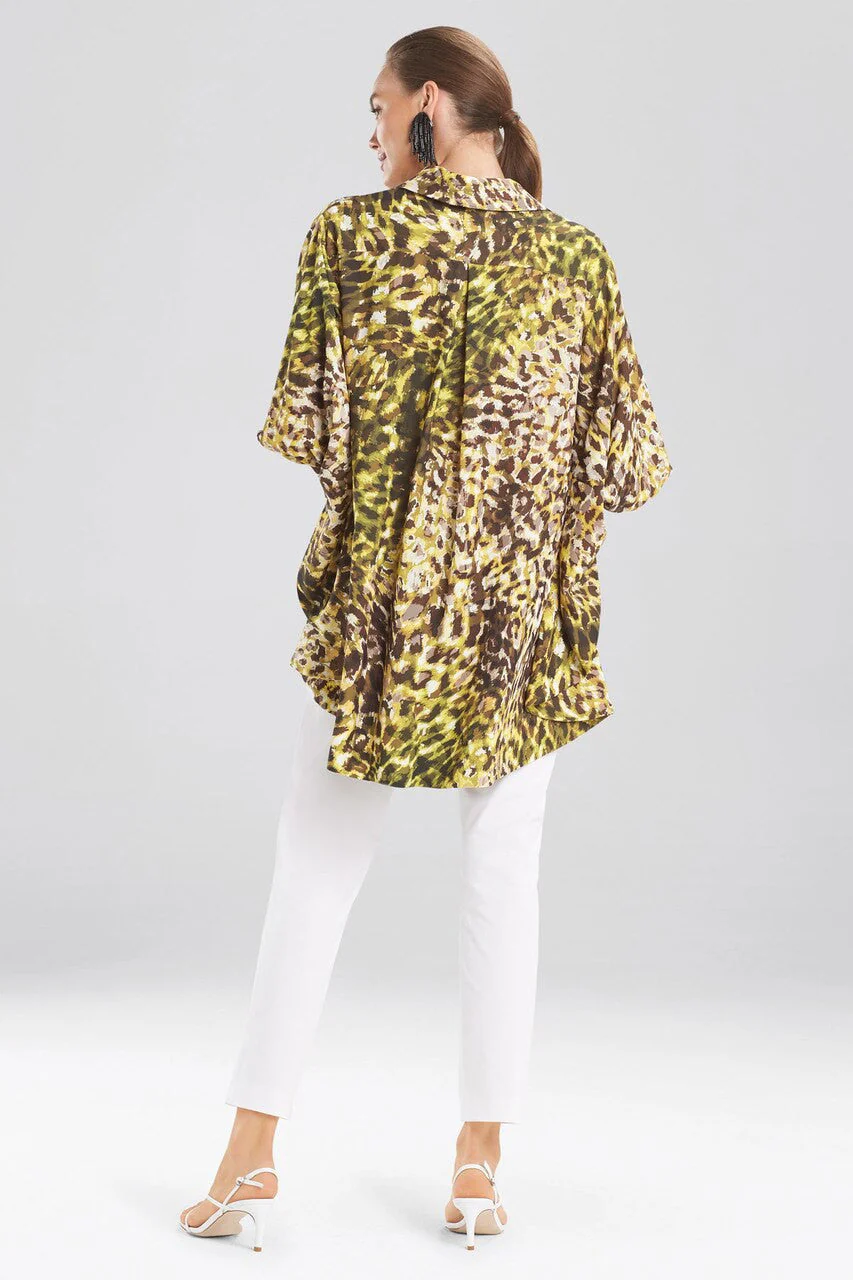 Ombre Animale - Silky Soft Batwing Blouse - green - Image 3