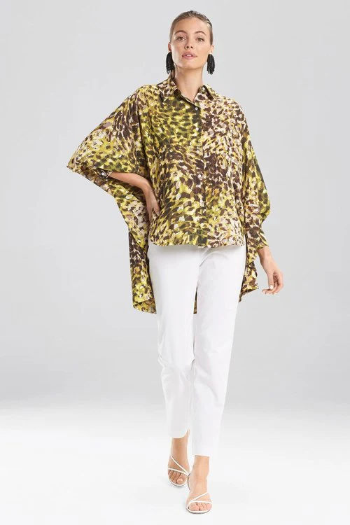 Ombre Animale - Silky Soft Batwing Blouse - green - Image 4