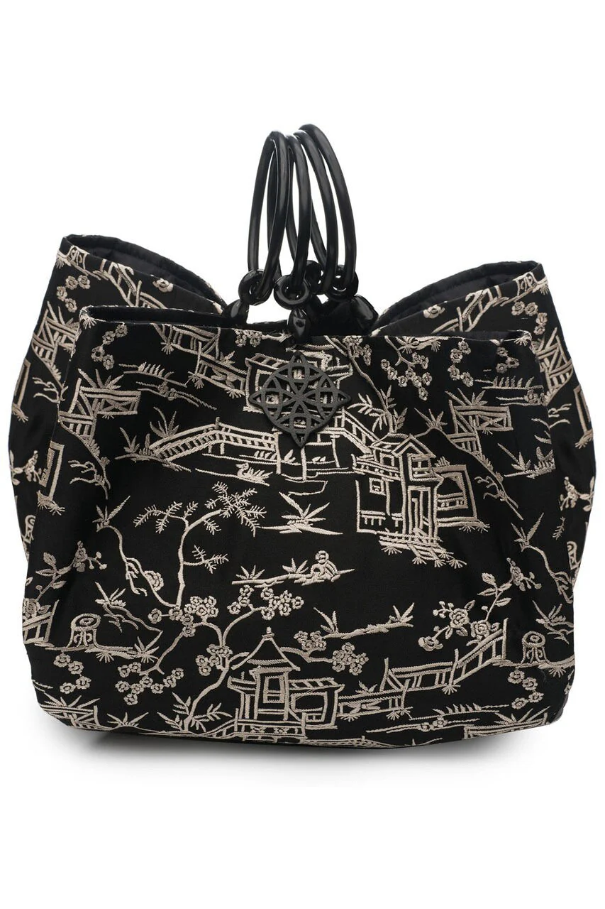 Pagoda Embroidery Large Bag