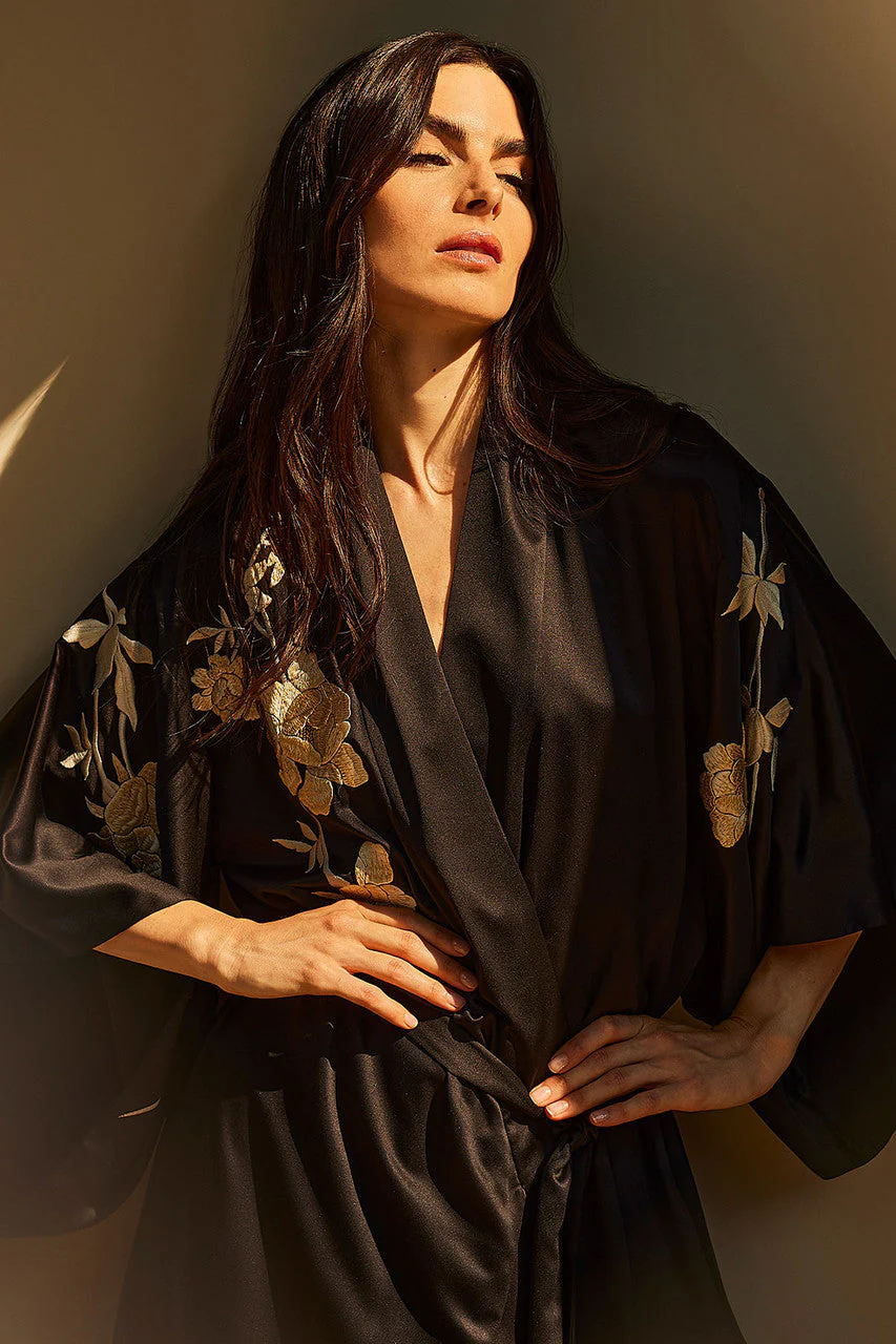 Peony Blossom Embroidery Robe - Image 4