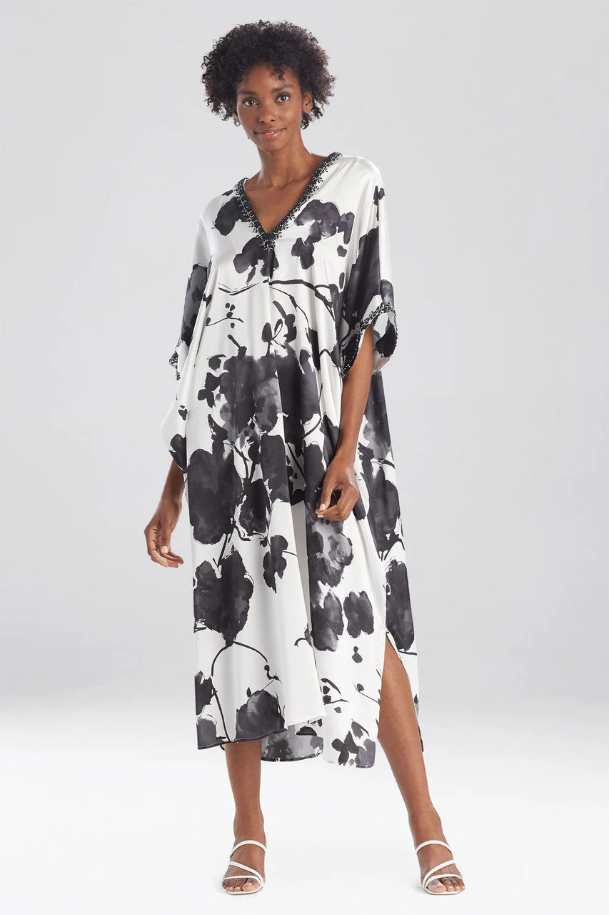 Peony Blossoms Silk Caftan - Image 2