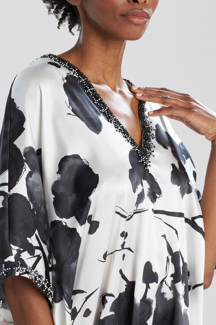 Peony Blossoms Silk Caftan - Image 4
