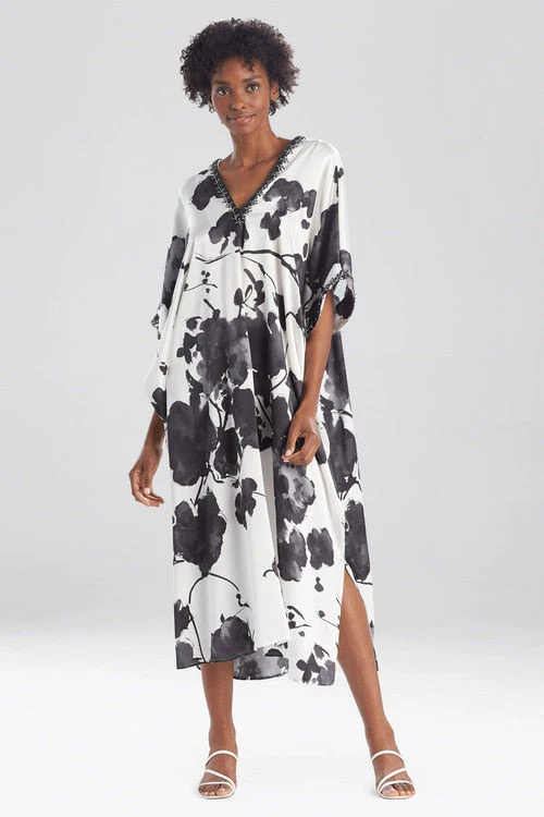 Peony Blossoms Silk Caftan - Image 6