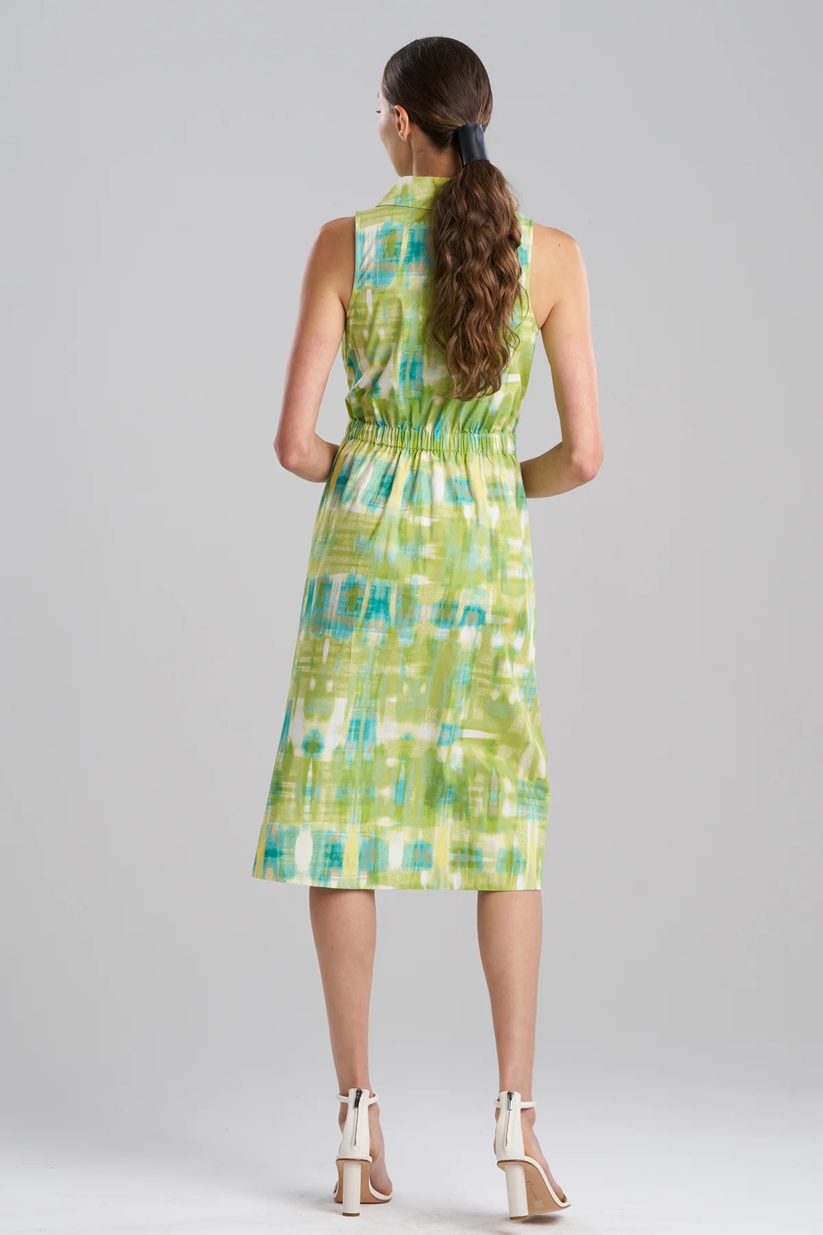 Plaids Cotton Poplin Halter Button Down Dress - Image 2