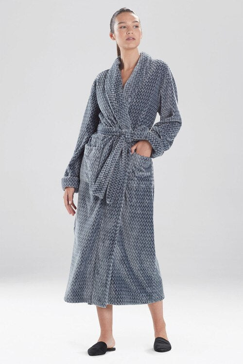 Plush Jacquard Geo Robe