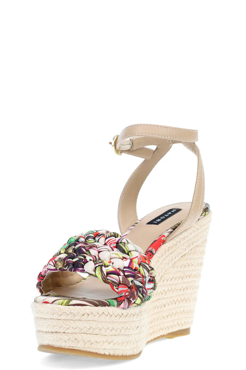 Rae Tropical Braided Wedge Sandals - Image 3