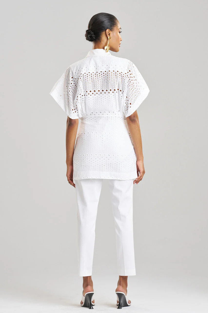 Round Eyelet Kimono Wrap Shirt - Image 3