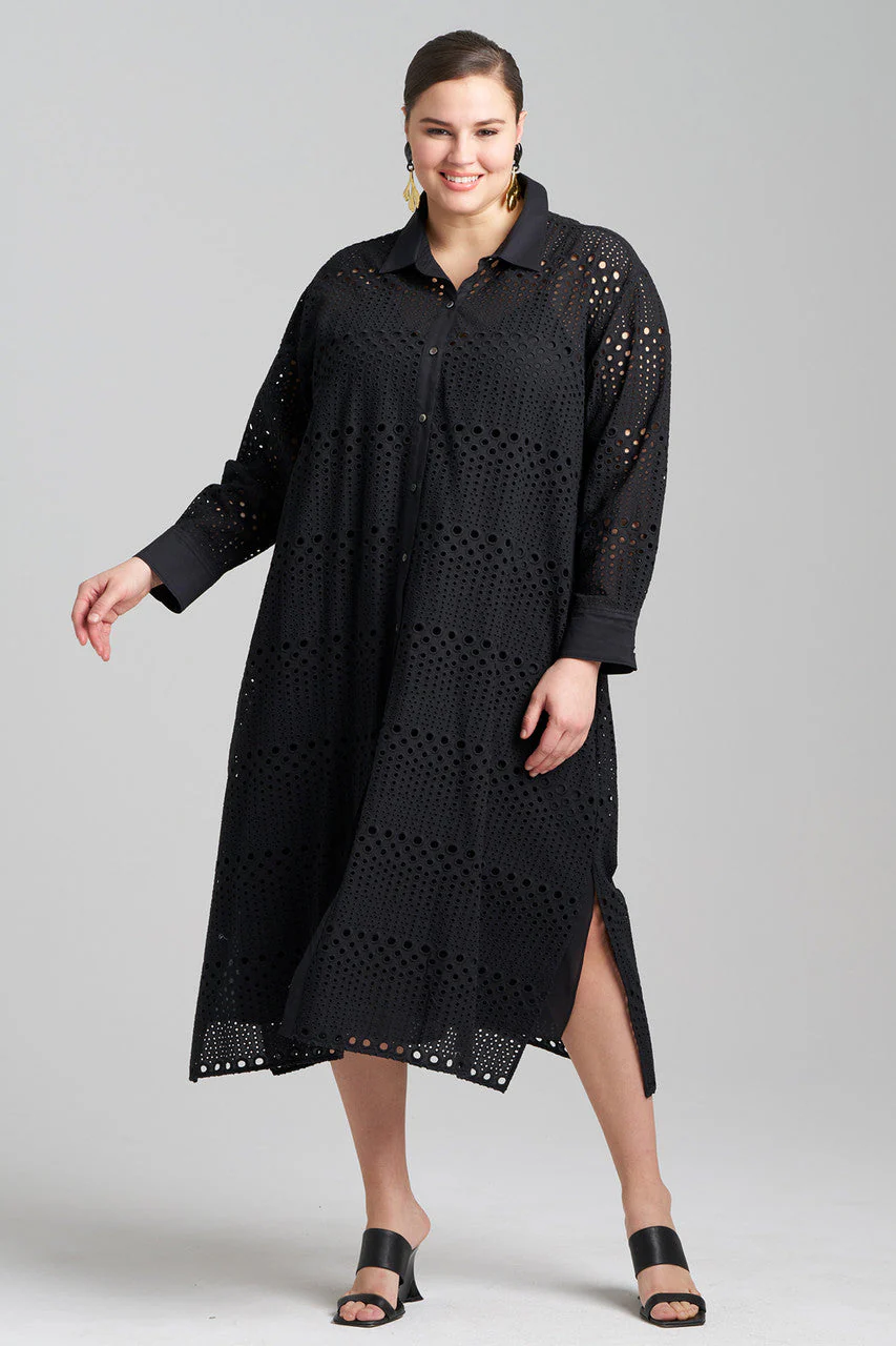 Round Eyelet Oversized Shirtdress - Image 3