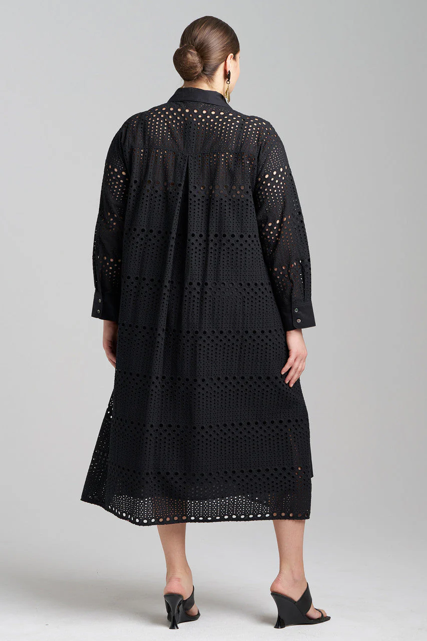 Round Eyelet Oversized Shirtdress - Image 4