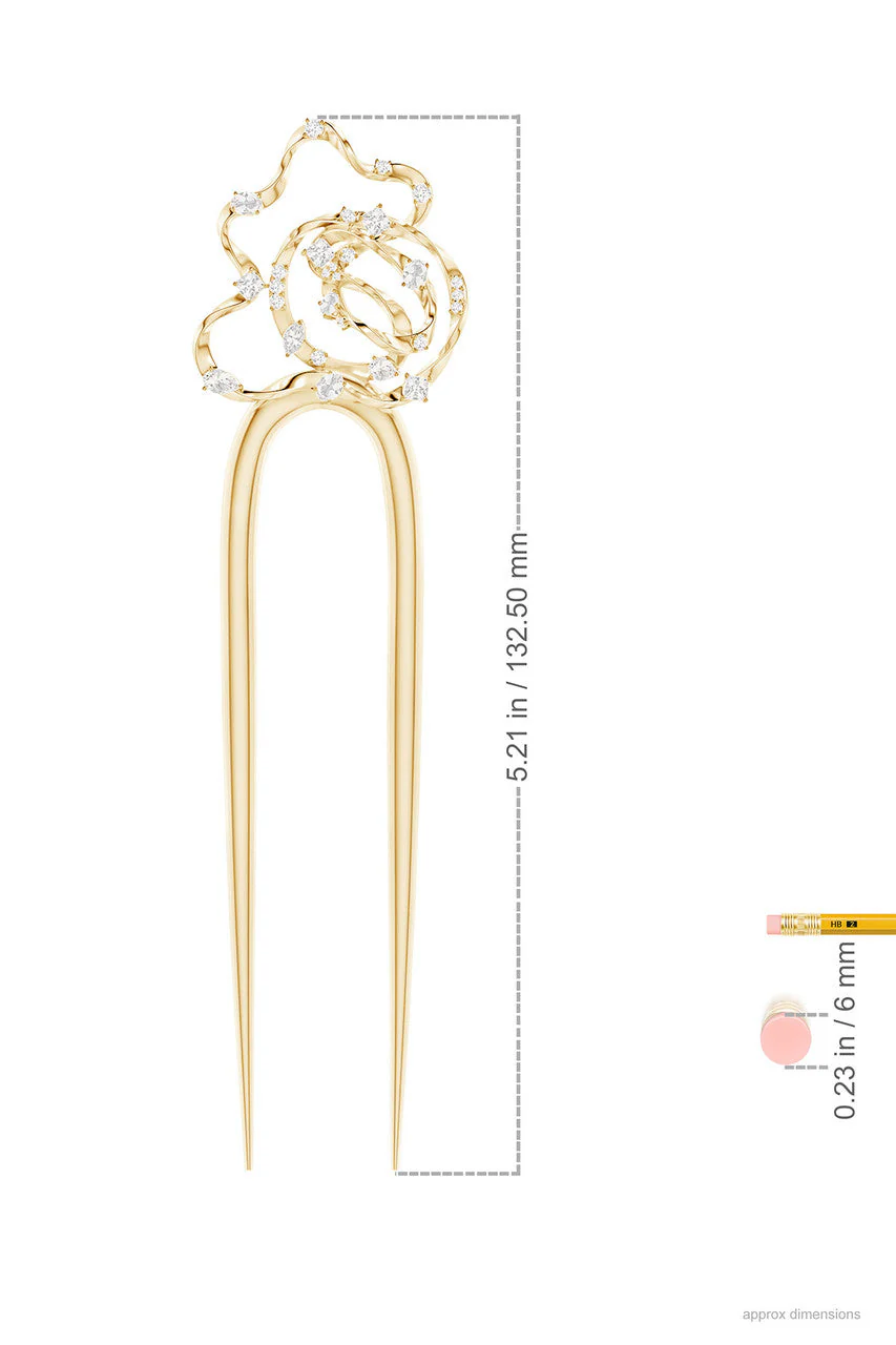 Runway Collection Sakura Dispersed White Topaz Hair Pin - Image 5