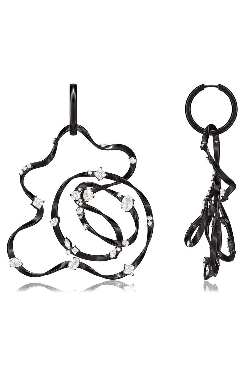 Runway Collection Sakura White Topaz Giant Hoop Earrings - Image 2
