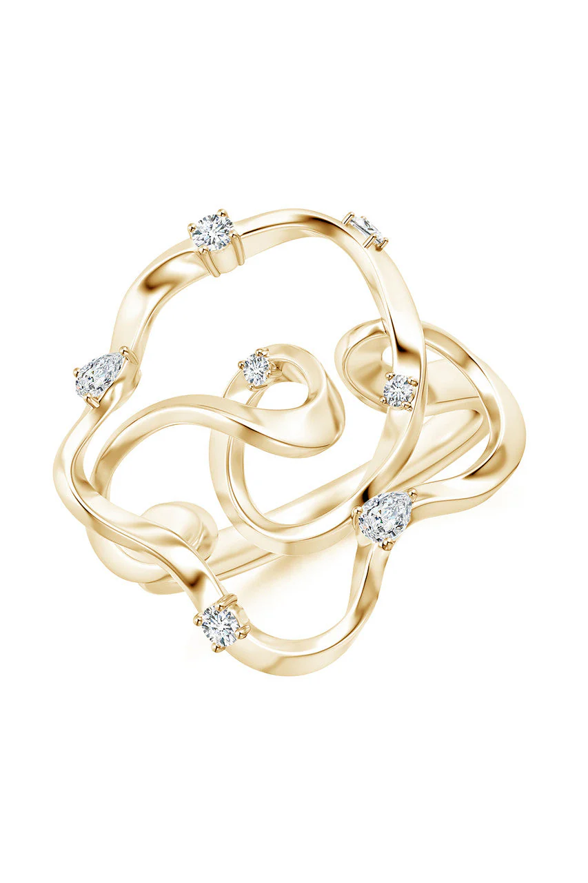 Sakura 14k Scattered Diamond Ring - Image 2