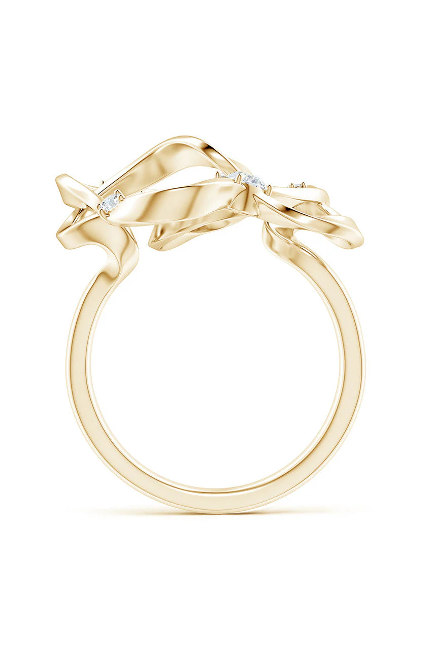 Sakura 14k Scattered Diamond Ring - Image 4