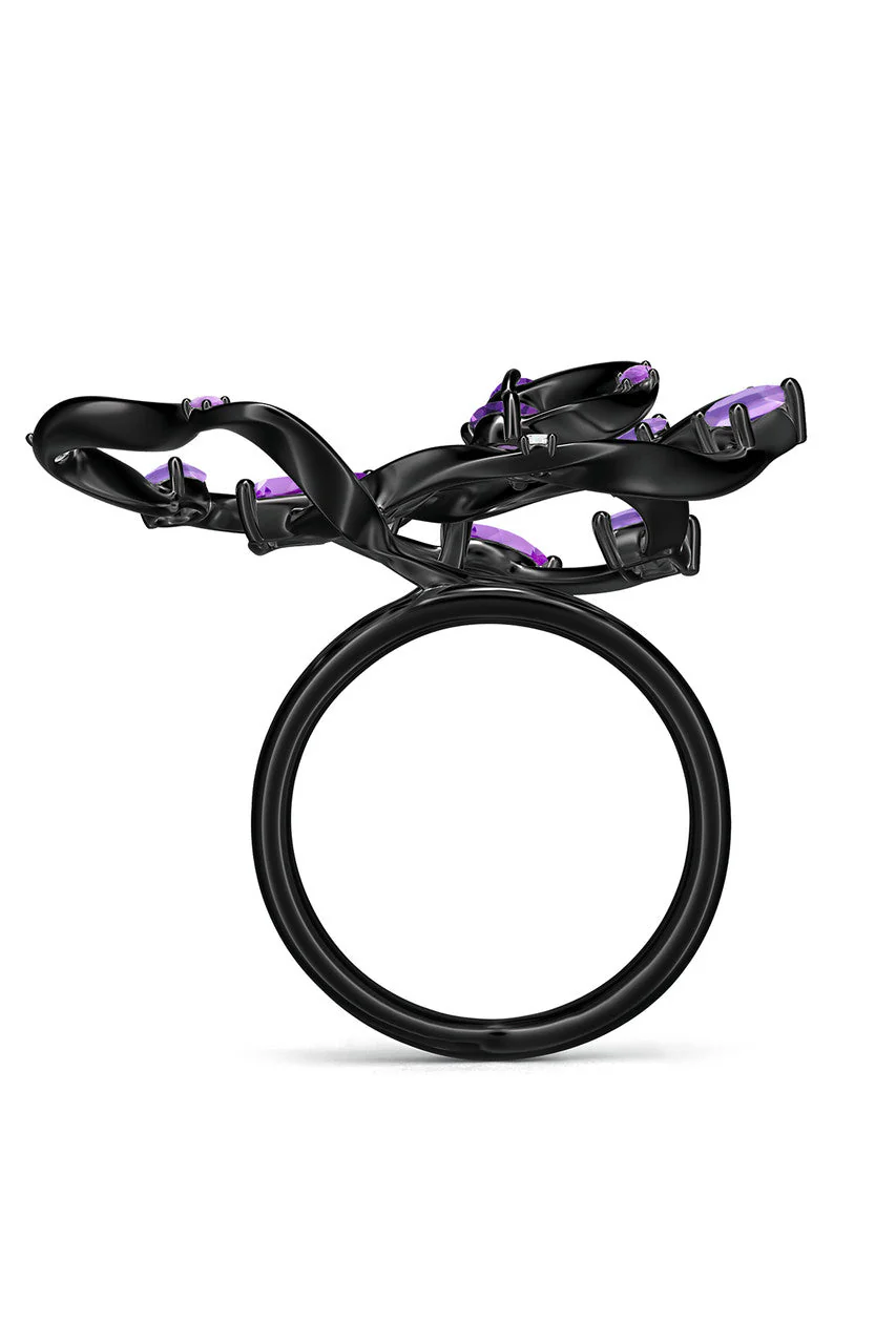 Sakura Dispersed Amethyst Ombre Cocktail Ring - Image 4