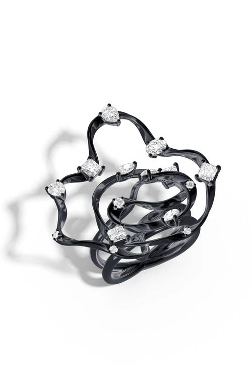 Sakura Dispersed White Topaz Cocktail Ring - Image 12