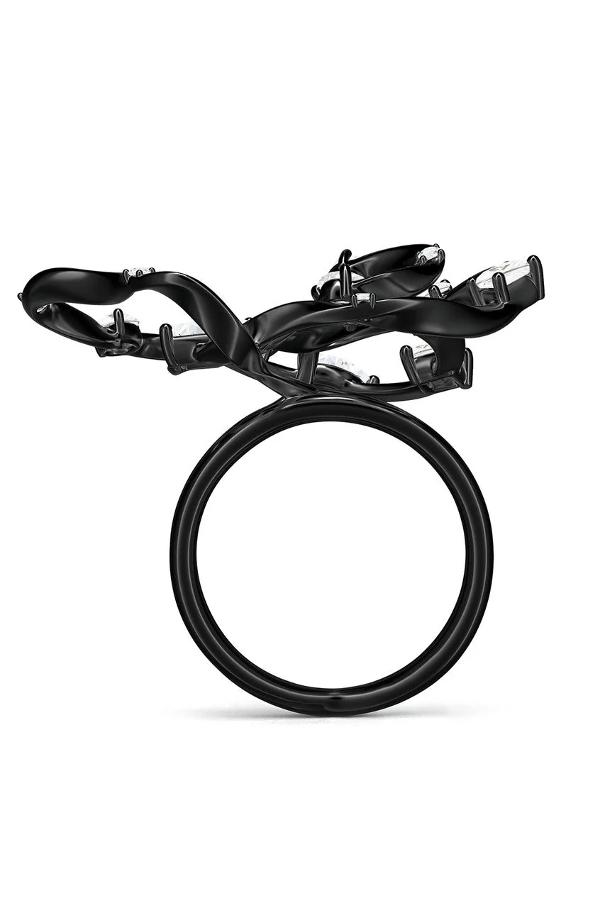 Sakura Dispersed White Topaz Cocktail Ring - Image 4
