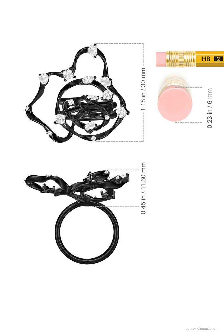 Sakura Dispersed White Topaz Cocktail Ring - Image 7