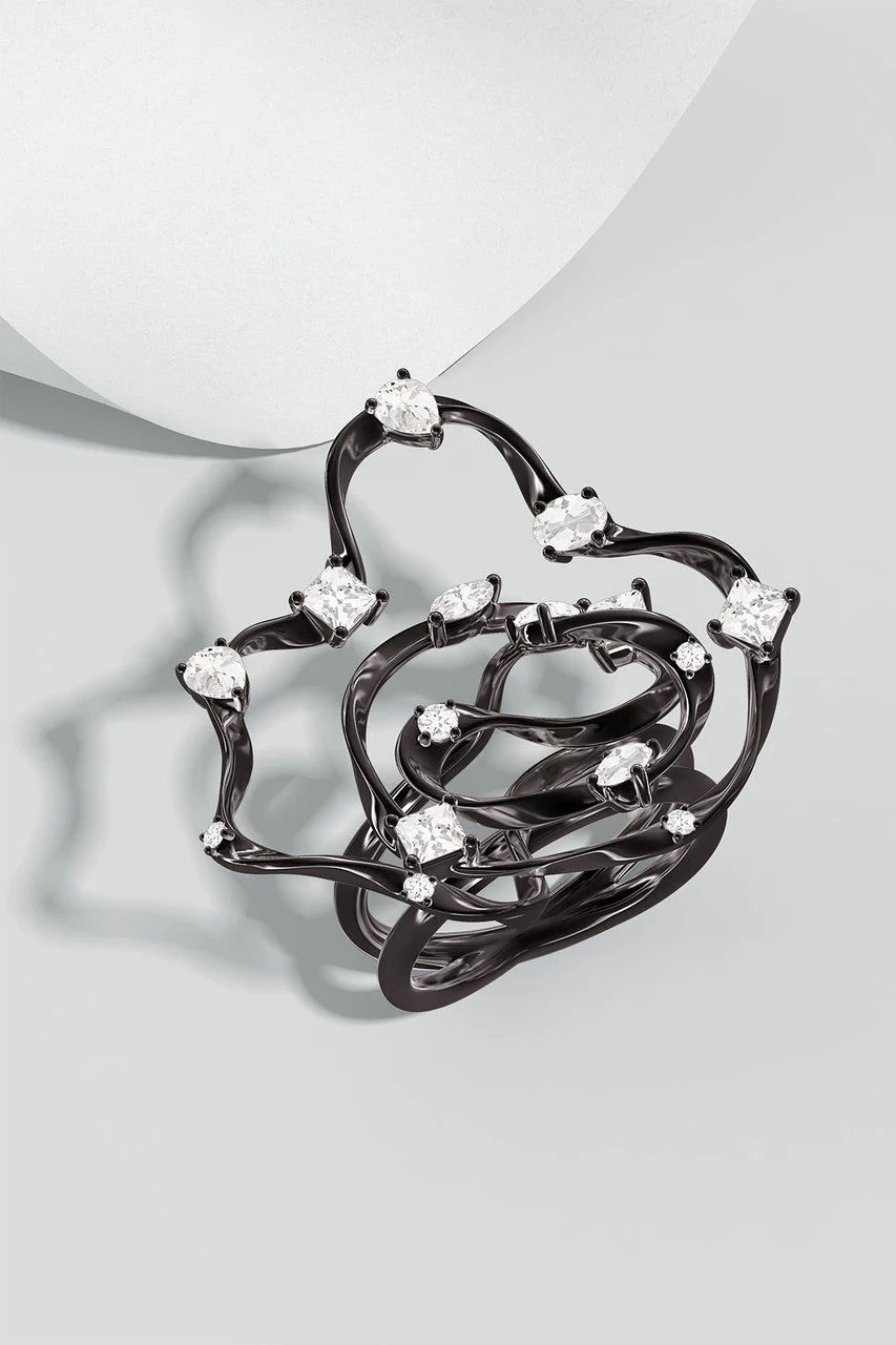 Sakura Dispersed White Topaz Cocktail Ring - Image 9