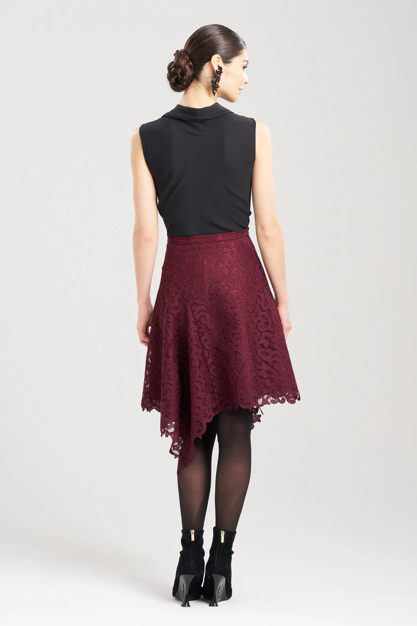 Scroll Lace Asymmetric Skirt - Image 2