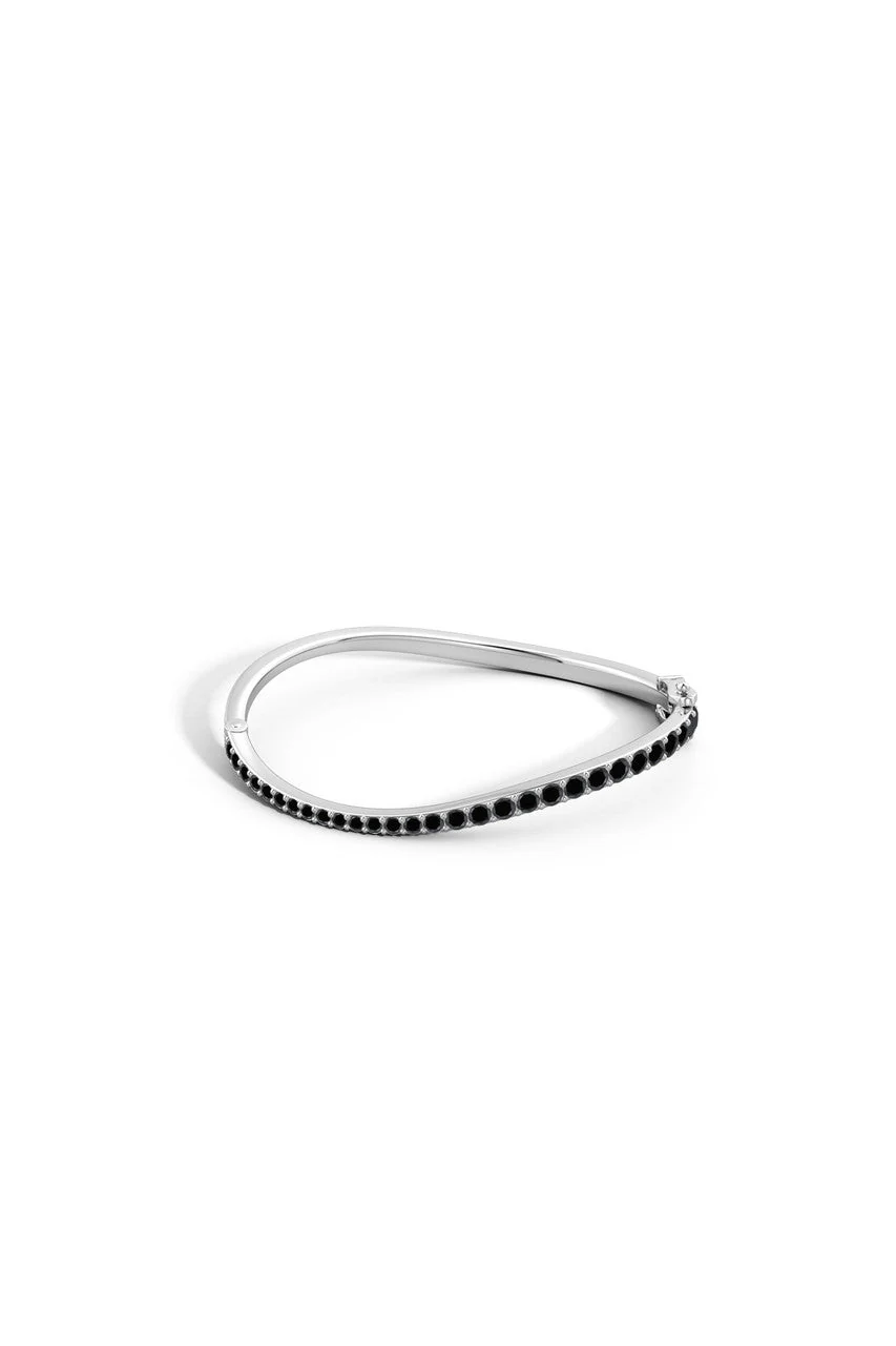 Shangri-La Brushstroke 14K Gold and Black Diamond Full Bracelet - Image 2