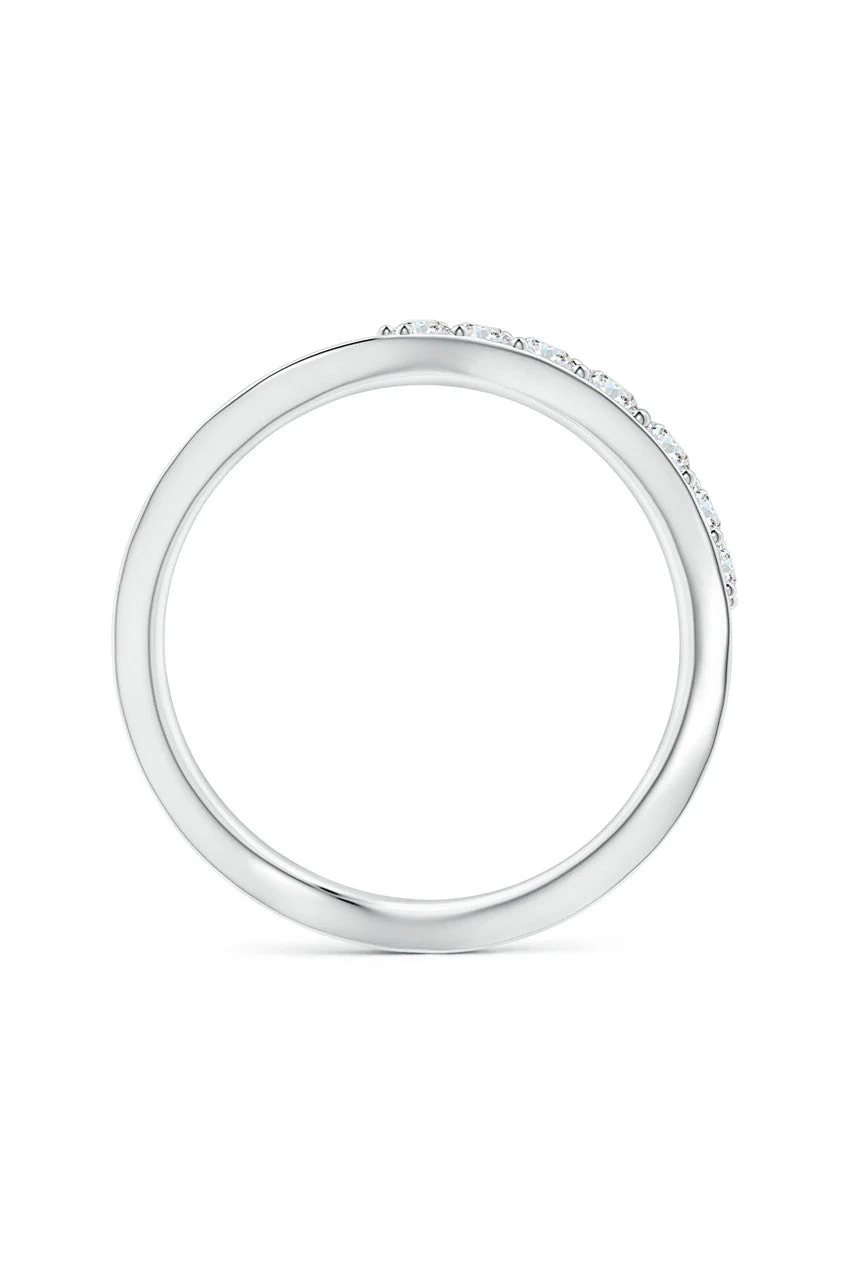 Shangri-La Brushstroke 14K Gold and Diamond Half Eternity Stacking Ring - Image 5