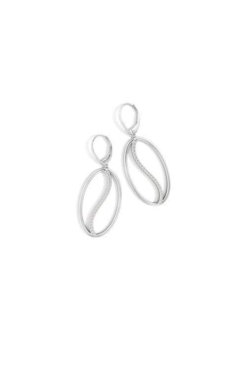 Shangri-La Elliptical Yin-Yang 14K-Gold and Diamond Large Leverback Earrings - Image 2