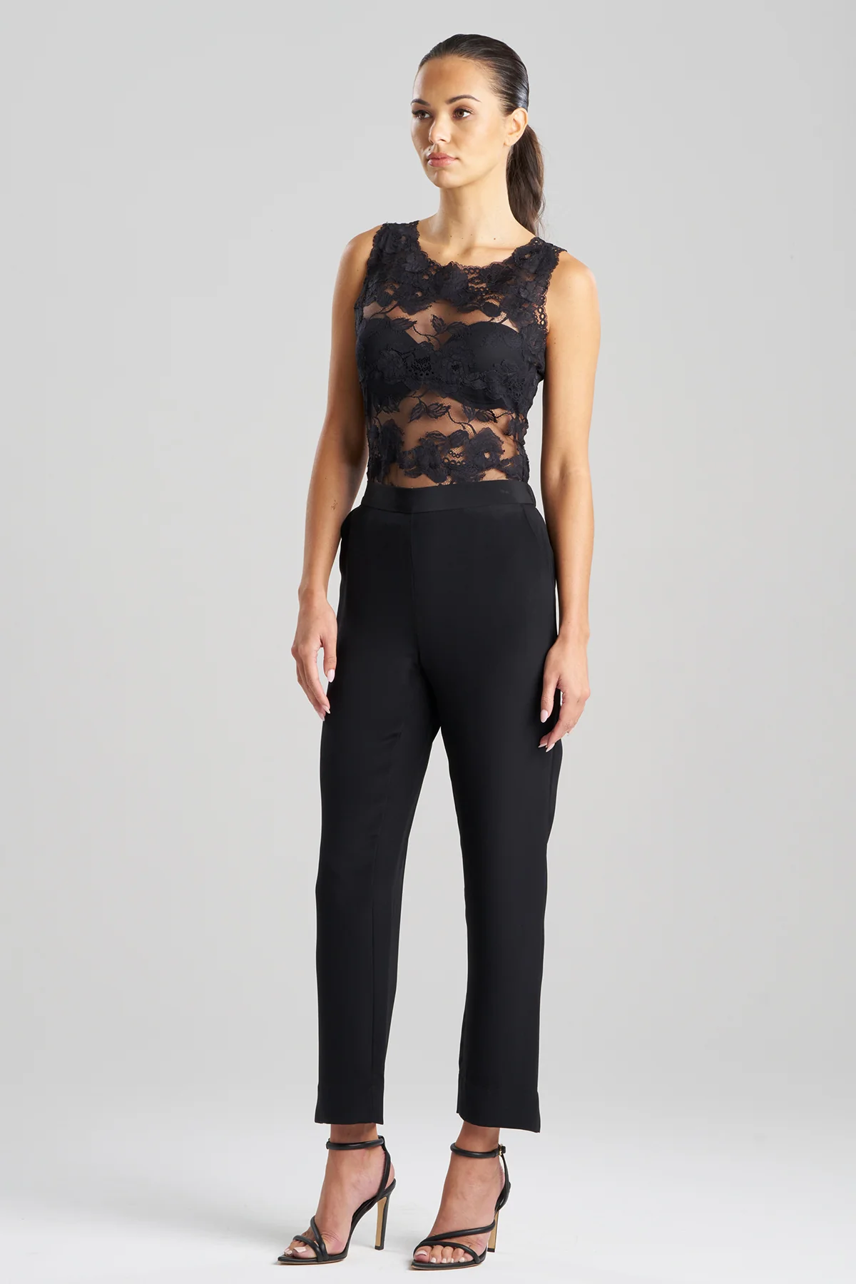 Silk Crepe Tapered Pants