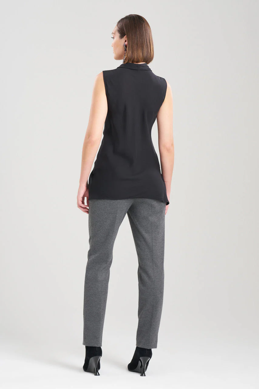 Silk Georgette Funnel Cowl Neck Top - Image 2