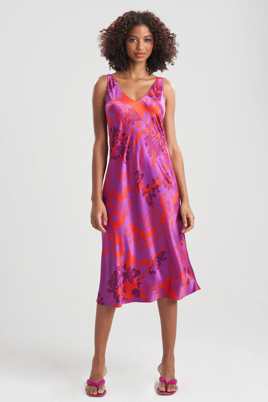 Soleil-Printed Matte Satin Gown - Image 2
