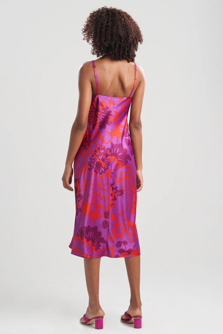 Soleil-Printed Matte Satin Gown - Image 3